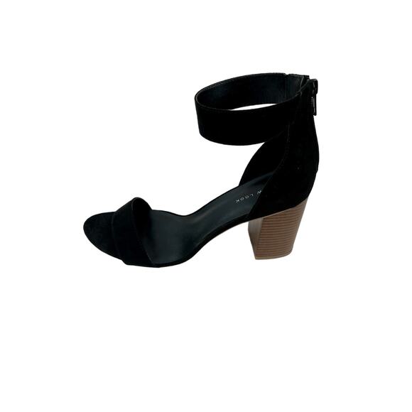 New Look Women's Size 9 Black Suede Ankle Strap 3" Block Heel - Picture 2 of 15
